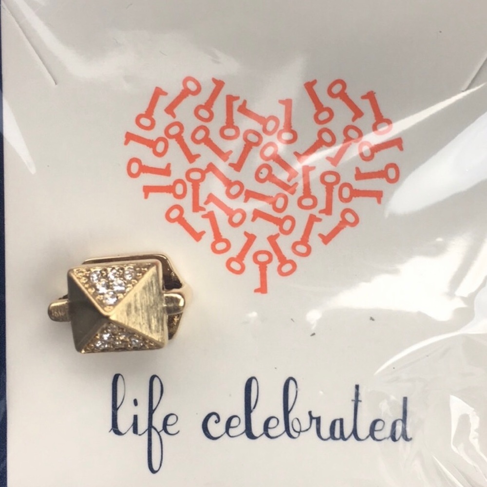 Keep Collective Pavé Gold Pyramid Stud Charm NWT!